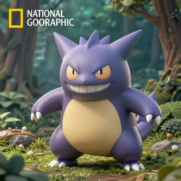 national geographic photo of gengar, pokemon in the wild, intricate, portrait, 8 k highly professionally detailed, hdr, award winning