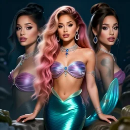 ariana grande charming mermaid dreamlke with jewelry, character art, art by john singer sargent, hyperdetailed, 8 k realistic, symmetrical, frostbite 3 engine, cryengine, dof, trending on artstation, digital art