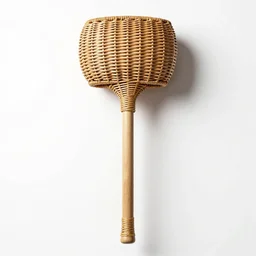 wicker flail, professional product shot, isolated on a pure white background, centered, entire object in frame, sharp focus, soft studio lighting