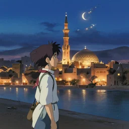 arabian night landscape by makoto shinkai