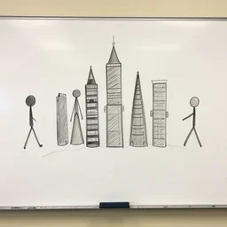 a bad whiteboard drawing of the matrix, using stick figures