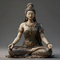 kali goddess warrior meditating in a beautiful place, perfect face, fine details, studio lighting, subtle shadows, art by katsuya terada, photorealism, hyper realism, octane render, hyper detailed, canon eos r 3, f / 1. 4, iso 2 0 0, 1 / 1 6 0 s, medium shot, 8 k, raw, unedited, in - frame,