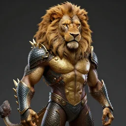 dragon man with lion head and monkey body superhero man, hyper detailed, digital art, trending in artstation, cinematic lighting, studio quality, smooth render, unreal engine 5 rendered, octane rendered, art style by klimt and nixeu and ian sprigger and wlop and krenz cushart.