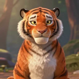 a pixar movie tigress as a jedi templar, beautiful portrait photo, cinematic, very sharp and detailed, 4k hdr, beautiful background