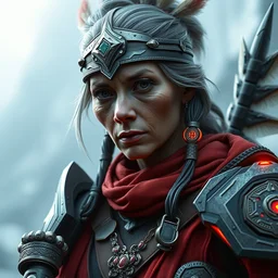 portrait anime android old woman indian with a mjolnir powered assault armor, style artstation, style greg rutkowsk, octane render, unreal engine 6, epic game graphics, fantasy, ciberpunk, conceptual art, ray tracing