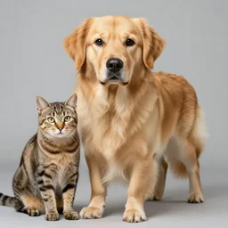 a golden retriever - cat - hybrid, animal photography