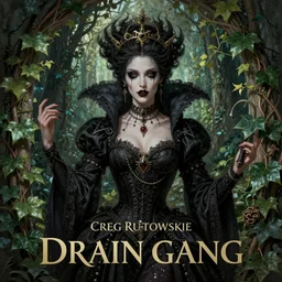 epic detailed portrait of beautiful cruel dark queen in the ivy garden. magic. necromancer. by greg rutkowski, drain gang album cover. rococo, digital painting, artstation, concept art, smooth, sharp foccus ilustration, artstation hq. intricate, elegant. art by wlop and artgerm and greg rutkowski and alphonse mucha. masterpiece