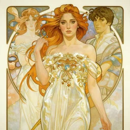 a beautiful painting of gal gadot by Alphonse Mucha and by yoshitaka Amano and by Mark Brooks and by gustav klimt and by john william waterhouse, Art Nouveau, Neo-Gothic, gothic, award winning painting, hyperdetailed, detailed, full body