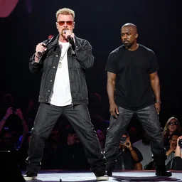 Walter White performing alongside Kanye West at the Yeezus Tour