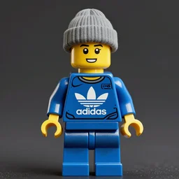 a lego minifigure with a blue jean and blue t - shirt and adidas stan smith and a grey beanie, artstation, concept art, smooth, sharp focus ilustration hq, painting in the style of the movie poster, octane render, hyperrealistic, aenaluck, artgerm and roberto ferri and greg rutkowski
