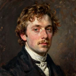 A portrait of Frank Reynolds by Edmund Blair Leighton
