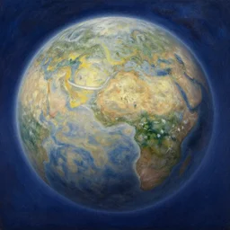fantasy planet, amazing impressionistic oil painting by alexi zaitsev, melinda matyas, denis sarazhin, karl Spitzweg, intricate details, dense forests, tall trees, large furry animals, ravine, high quality, visible brush strokes, award winning, sharp focus, cool white