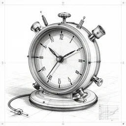 Blueprint showing the design plan of Time machine.