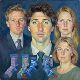 detailed portrait of justin trudeau socks pheta by tomasz alen kopera and peter mohrbacher and johanna martine! and margaret keane! coherent luminescent