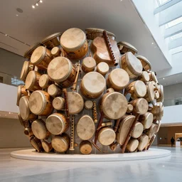 an art museum whose architecture is inspired by drum and flute instrument pieces, raytracing ar 1 6 : 9