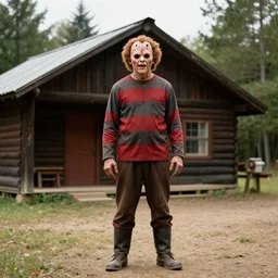 freddy krueger at a lodge in an adirondack great camp in 1 9 0 1, high resolution photograph