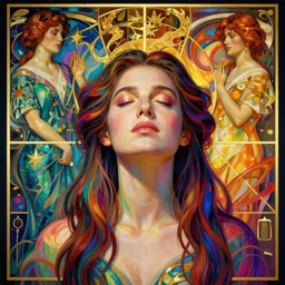 beautiful woman succumbing to hypnosis, vivid color, complementary color, golden ratio, detailed, sharp lines, sharp focus, intricate, rainbowshift, by maxfield parrish, by peter mohrbacher, by gustave dore, by artgerm, by alphonse mucha, deviantart, octane render