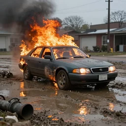 The car's on fire and there's no driver at the wheel And the sewers are all muddied with a thousand lonely suicides And a dark wind blows The government is corrupt And we're on so many drugs With the radio on and the curtains drawn We're trapped in the belly of this horrible machine And the machine is bleeding to death