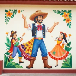 [ mexican folk art ] mural depicting joseph and the amazing technicolor dreamcoat