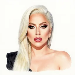 lady gaga, watercolor painting