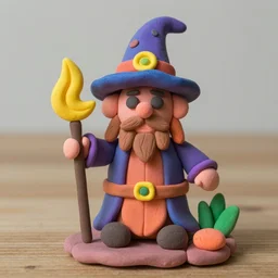 a psychedelic witch doctor made of play doh