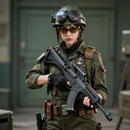 photograph of a very beautiful atompunk soldier. extremely detailed. dslr. 8 5 mm.