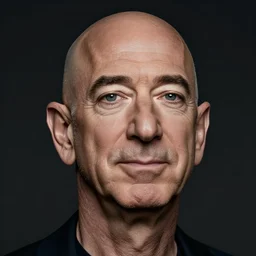 a hairy man with the face of Jeff Bezos
