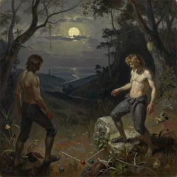 Hell realms by Simon Stålenhag, Ralph Horsley,Thomas Kinkade, oil on canvas