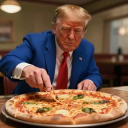 a videogame still of trump making a pizza in the sime 4, portrait, 4 0 mm lens, shallow depth of field, close up, split lighting, cinematic