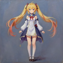 a symmetrical and perfect full-figure award-winning oil painting of cirno, trending on artstation