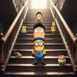 photo cartoon illustration comics manga painting of stair : 6 fantasy, digital painting, unreal engine, 8 k, volumetric lighting, contrast