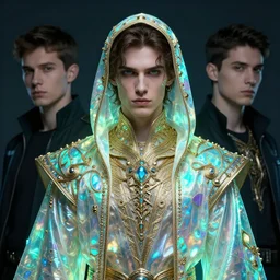incubus, male, neon opal robes, beautiful, cyberpunk, super detailed, very ornate, glow, by stjepan sejic, tom badshaw, greg rutkowski, realistic, symmetrical face, 8 k, sharp focus