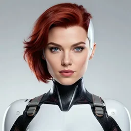portrait of a female android, by MARVEL comics and Sandra Chevrier, 4k