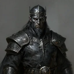 full portrait of dwarven forgeking of clan stonehammer, black metal shiny skin, ornate circlet, stern expression, intricate, elegant, highly detailed, centered, digital painting, artstation, concept art, smooth, sharp focus, illustration, artgerm, tomasz alen kopera, peter mohrbacher, donato giancola, joseph christian leyendecker, wlop, frank frazetta
