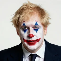 boris johnson wearing clown makeup