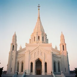 temple, film photo, soft lighting album cover, nostalgia, gradient