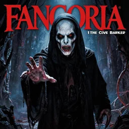 1 9 8 7 full - color photo in the style of clive barker featuring a cenobite welcoming you to the hellish underworld. high - quality promotional photography from an issue of fangoria magazine ; horror movie ; terrifying.