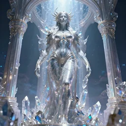 giant dmt entity manly rugged goddess hyperspace crystal palace,  Wadim Kashin, artgerm,  XF IQ4, f/1.4, ISO 200, 1/160s, 8K, RAW, featured in artstation, octane render, cinematic, elegant, intricate, 8k