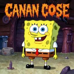 Spongebob in the style of cannibal corpse album