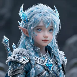 Hyperdetailed masterpiece concept art of a half body portrait of an ice kid, hyperdetailed concept art by Ross Tran, high quality DnD illustration, trending on ArtStation