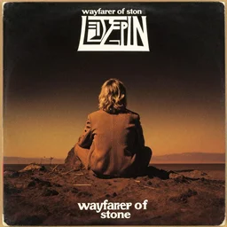 the cover of a 1 9 7 4 led zeppelin album titled'wayfarer of stone'