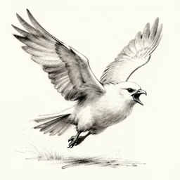 hippogriff flapping its wings and cawing concept sketch