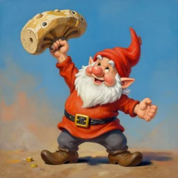 drunken dwarf throwing hellblade painting vivid bright colors