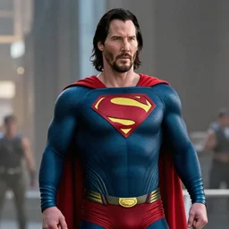 film still of Keanu Reeves as Superman in Justice League movie, 4k