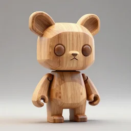 highly detailed, symetrical, geometrical, cgsociety, artstation, pinterest concept art official art, octane illustration artoys funny cute figurine wooden cyborg animal in wood sculpture