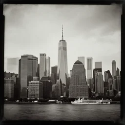 calotype negative of new york city skyline