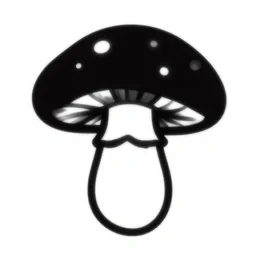 flat black vector silhouette of a mushroom, pure white background, 4 k resolution