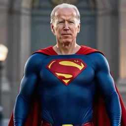 Joe Biden cast as Superman, still from Man of Steel movie, hyperrealistic, 8k, Octane Render,