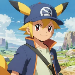 An epic fantasy pokemon anime style portrait painting of a young blonde boy thief, vibrant colours