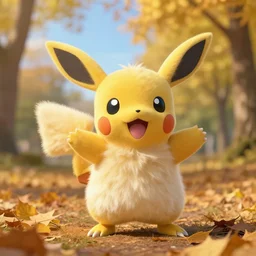 real life sylveon pokemon, cute!!!, heroic!!!, adorable!!!, playful!!!, fluffly!!!, happy!!!, cheeky!!!, mischievous!!!, ultra realistic!!!, autumn, clear weather, golden hour, sharp focus